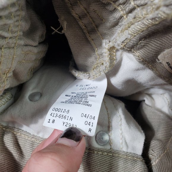 Vintage Tan Elastic Waist Jeans kids 6 SLIM - Picture 6 of 7